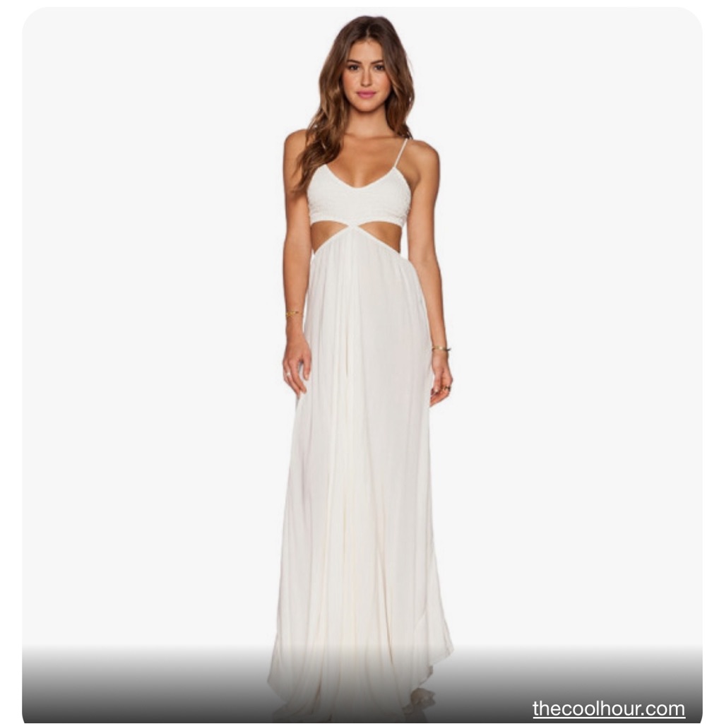 Innocence Cutaway Maxi Dress In White Indah Color: White Size: M